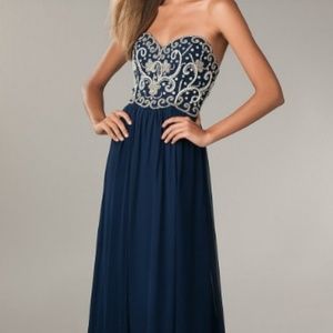 size 4 navy blue formal gown
